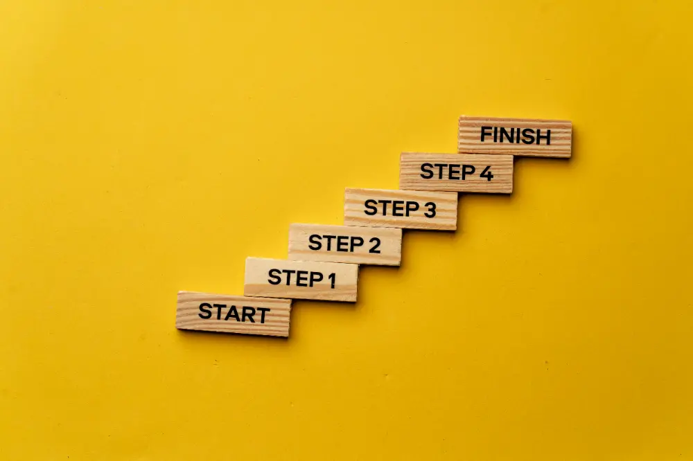 Wooden cuts with steps